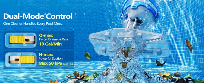 LanOcean 2026 Newly Cordless Pool Vacuum for Inground Pool, Flow Adjustable, Transparent Brush Head–Visible Cleaning, 19 GPM Powerful Suction Handheld Pool Vacuum for Above Ground Pool, 70Mins Runtime