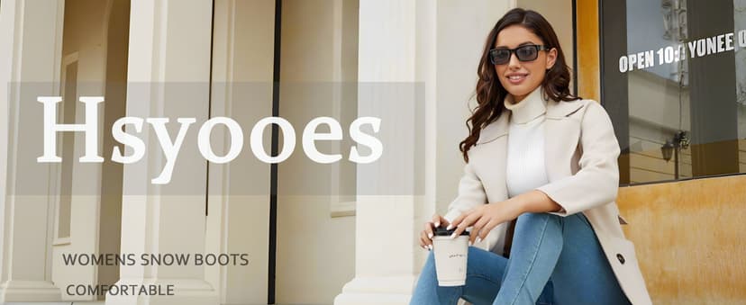 Hsyooes Womens Warm Fur Lined Winter Snow Boots Waterproof Ankle Boots Outdoor Booties Comfortable Shoes for Women