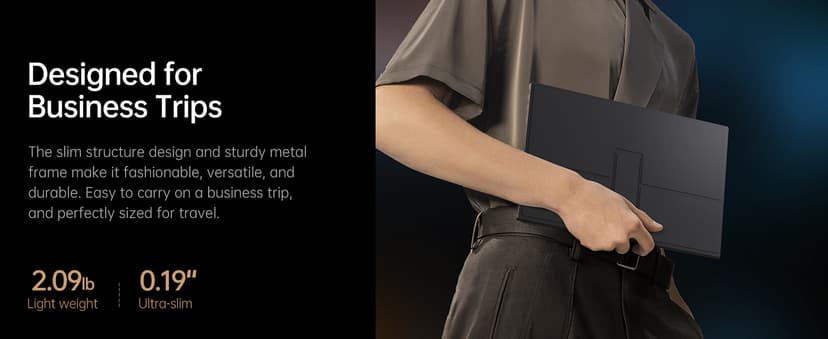 VILVA Portable-Monitor-for-Laptop - 15.6'' 1080P FHD IPS Display USB-C HDMI Portable Monitor for Laptop with Cover and Speakers External Monitor for Laptop/PC/Mac/Phone/Xbox Switch/PS4/