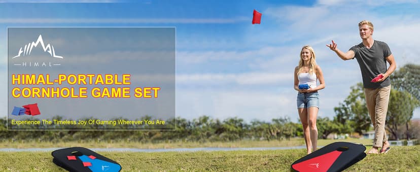 Himal Collapsible Portable Corn Hole Boards with 8 Cornhole Bean Bags (3 x 2-feet)