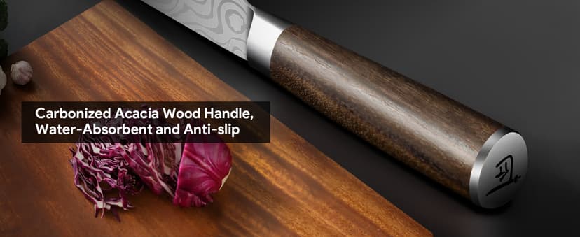 360° Rotatable Block, Japanese Style Chef Knife & Steak Knife Set with Sharpener, Wood Handle, Damascus Pattern, Ideal Gift SYOKAMI 14-Piece Kitchen Knife Set with Magnetic Block, New for 2026 B0CB122YV5