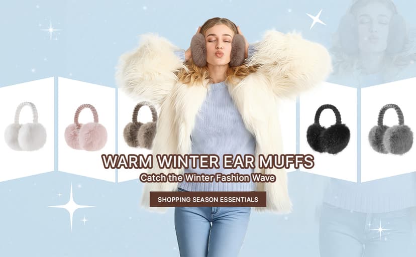 TOBEHIGHER Muffs for Winter Women - Faux Fur Earmuffs, Soft Warm Stylish Ear Muffs for Women Cute Foldable