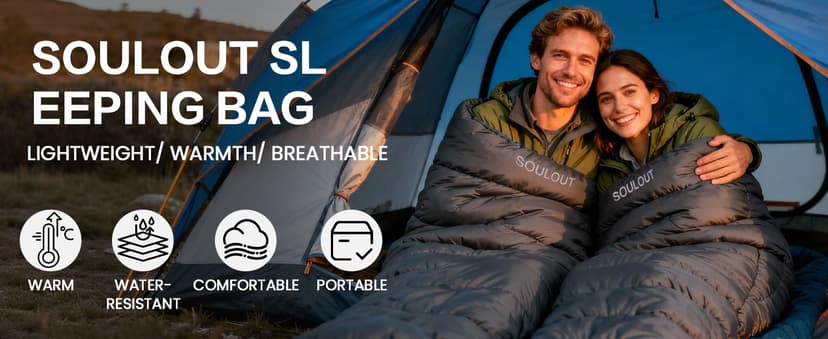 3-4 Season Sleeping Bag for Adults & Kids, Lightweight Warm Cold Weather Camping Bag with Waterproof Compression Sack – Portable for Hiking, Backpacking, Traveling & Outdoor Adventures