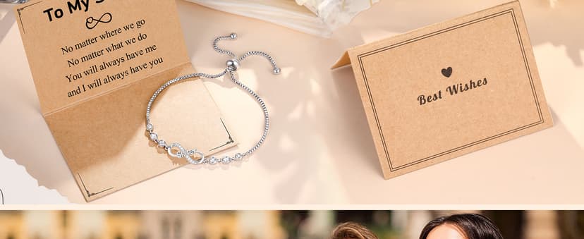 UNGENT THEM Infinity Love Heart Bracelets for Women Her Happy Birthday Valentines Christmas Presents