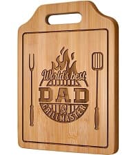 AceThrills Step Dad Gifts for Step Dad Birthday, Christmas, Fathers Day - Engraved Bamboo Cutting Board 12.3"L x 8.7"W x 0.4"Th
