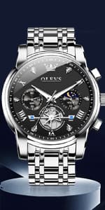 OLEVS Amazon Watches,Brown Leather Watch for Men,Men Day Date Watch,Men's Luminous Watch,Dress Watch for Men,Rose Gold Watch for Men,Men's Fashion Quartz Watch,Waterproof Brown Man Watches