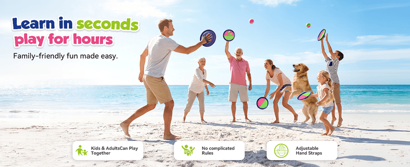 Toss and Catch Velcro Ball Set for Kids Outdoor Toys Yard Games Outside Games Beach Toys for 3 4 5 6 7 8 9 10 Year Old Boys Girls Classic Gift B0H36QJ768