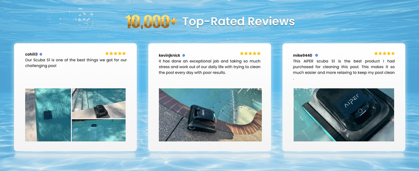 (2025 Upgrade) Aiper Scuba S1 Robotic Pool Cleaner, Wall & Waterline Cleaning, Double Filtration, Extended 180-Min Battery Life, Smart Navigation, App Support, OTA Upgrade