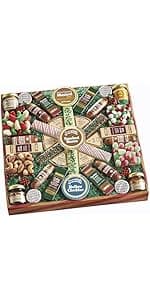 The Swiss Colony 27 Favorites Food Gift Set, Summer Sausage Meats and Cheeses, Assorted Chocolates, Candies, Petits Fours, Cheese & Charcuterie Board Gifts Basket, Holiday, Christmas - Holiday Red Box