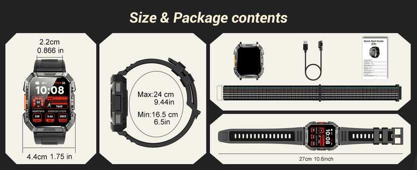 Military Smart Watch for Men (Answer/Make Calls), 2.01'' Smart Watch for Android and iPhone, Fitness Tracker with Flashlight/Compass/100 Days Battery/Heart Rate/Sleep/100+ Sport Modes(2 Straps)