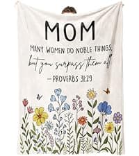 Afterprints Christian Gifts for Women, Christian Blanket with Flowers, Birthday Gifts for Women, Inspirational, Religious Gifts for Sister, Friend, Daughter, Mom, Soft Throw Blankets 50'' x 60''