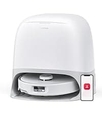 roborock Qrevo Series Robot Vacuum and Mop, 8000Pa Suction, Upgraded from Qrevo S, Anti-Tangle Brushes, Smart Obstacle Avoidance, Auto Mop Washing, All-in-One Dock, 200RPM Spinning Mops, Black(QV 35A)