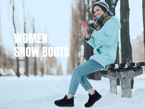 SHIBEVER Winter Boots for Women: Warm Fur Lined Slip on Ankle Snow Boots Comfortable Waterproof Anti-slip Outdoor Shoes
