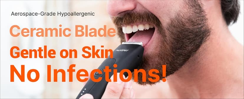 MANSPOT Manscape Groin & Body Hair Trimmer for Men, Electric Ball Pubic Trimmer Shaver,Manscape Kit with 4 Guard,Replaceable Ceramic Blade Heads,Waterproof Wet/Dry Shaver,90 Minutes Shaving