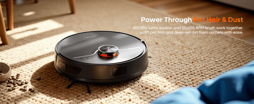 Robot Vacuum and Mop Combo,Lidar Navigation Robotic Vacuum Cleaner with 3.5L Self Emptying Station,5000Pa Vacuum Robot,180mins Runtime,No-Go&No-Mop Zones,App/Alexa/Remote Control,UR3