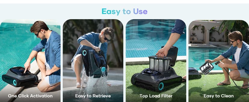 AIPER Scuba S1 Cordless Robotic Pool Cleaner, Pool Vacuum for Inground Pools, Wall and Waterline Cleaning, Smart Navigation for Pools up to 1,600 Sq.ft (Renewed)