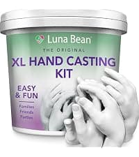 The original baby casting kit - captures newborn hand & foot forever. Non-toxic, safe, easy - perfect new mom gift Luna Bean Baby Casting Kit - Hand & Foot Keepsake Mold, 2pc, New Mom Gift B0DPLBNZNG