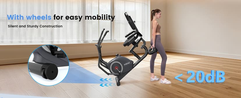 Recumbent Exercise Bike, Recumbent Stationary Bike for Home, Recumbent Bike with 400LB Weight Capacity Whisper-Quiet 16 Levels Magnetic Resistance Heart Rate and Multi-Function LCD Comfortable Seat