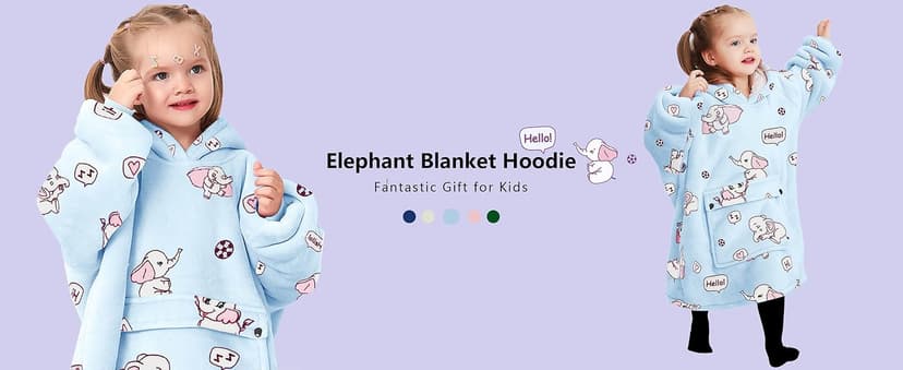 KFUBUO Wearable Blanket Hoodie for Kids Sherpa Patterns Oversized Sweatshirt Blanket With Pocket 6-10 Year Old Girl Boy Birthday Gifts Cat