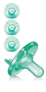 Philips Avent Ultra Soft Pacifiers - Orthodontic Design, for Babies 0-6 Months, Flexible Shield, Silicone Symmetrical Nipple, BPA-Free, 2 Sterilizing Cases, 4 Pack, SCF091/47