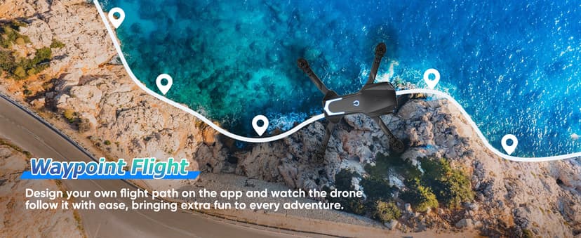 Foldable 1080P Drone with Camera for Kids & Beginners, Easy to Fly Toy Gift for Boys & Girls, One-Key Start, 3D Flips, Gesture Selfie, 2 Batteries