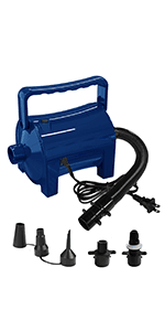 Electric Air Pump for Inflatable Pool Toys - High Power Quick-Fill Air Mattress Inflator Deflator Pump for Pool Float Raft Airbed with 3 Nozzles, 320W, 110V AC, 1.6PSI, Air Flow 26CFM