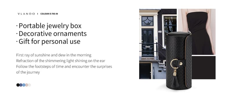 Vlando Viaggio Small Jewelry Case Box, Travel Essential Accessories for Women, Gifts for Travelers Couples Mom Friends, Bridesmaid