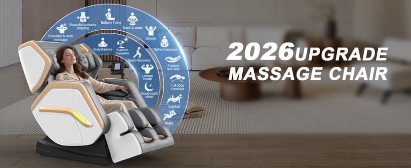 Massage Chair Full Body, Zero Gravity Massage Chair 2026 for Back Fatigue with 10 Fixed Rollers, Heating, Airbags, Phone Controller, Bluetooth Speaker, Nightlights for Living Room, Bedroom