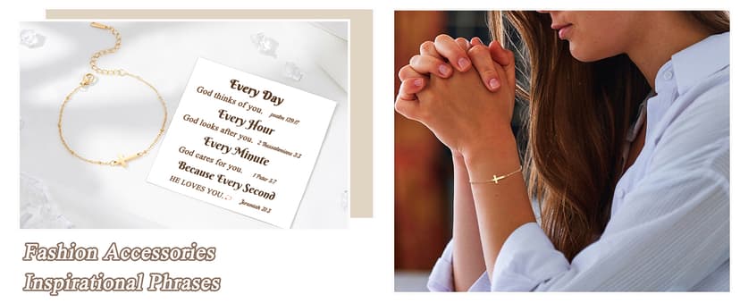 Religious Gifts Adjustable Dainty Cross Bracelet, Easter, Mother's Day, Christmas, Birthday, Lobster Clasp, 6.5" + 2" Tarsus Cross Bracelet for Women, Christian Gifts for Women B0FY3CMRT7
