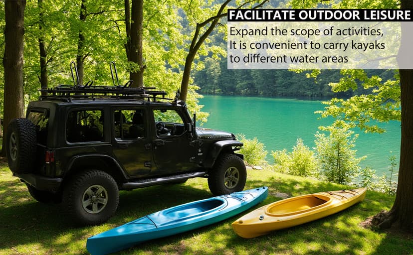 Kayak Roof Rack for 2 Kayaks Carrier, Kayak J Bar Hooks Roof Mount Racks for Universal Cars, SUV, Truck, Set of 4 Racks