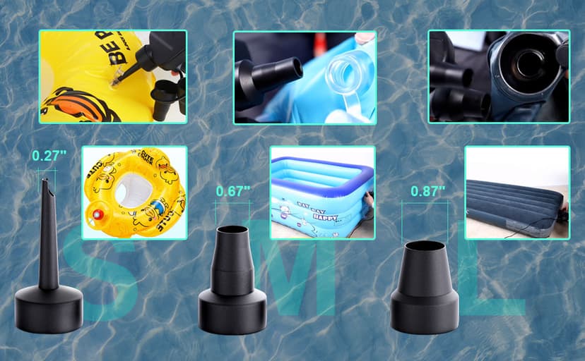 Electric Air Pump - Quick-Fill Portable AC110-120V Pump for Inflatables, Mattresses, Cushions, Pool Floats & More