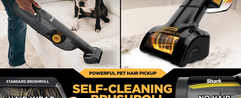 Shark UltraCyclone Pet Pro Plus Cordless Hand Vacuum, Powerful Suction, Handheld Vacuum for Car & Home, Pet Power Brush, Crevice Tool, Scrubbing Brush, XL Dust Cup, Black, CH951