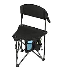 PORTAL Extra Large Quick Folding Tripod Stool with Backrest Fishing Camping Chair with Carry Strap