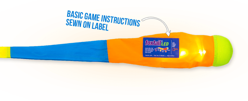 Foxtail LED - Outdoor Throw and Catch Light Up Game - Foam Ball & Tail Glow at Night - Play in The Dark - Fun Gift Idea for Kids & Adults, Boys & Girls