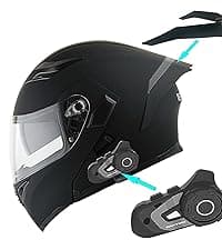 1Storm Motorcycle Modular Full Face Helmet Bike Flip up Dual Visor Sun Shield: HB89 Matt Black
