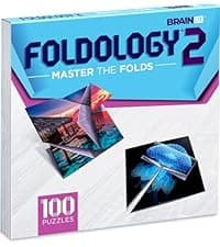 FOLDOLOGY - The Origami Puzzle Game! Brain Teasers for Tweens, Teens & Adults | Travel Game, Hands-On STEM Toy, Stocking Stuffer, Gift for Ages 10+ | Fold the Paper, Complete the Picture | 100 Puzzles