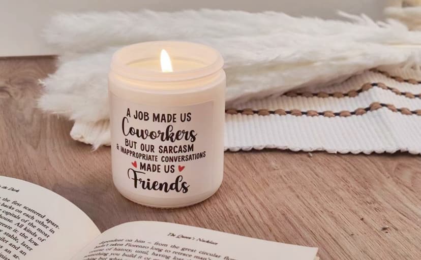 Soy Wax Lavender Candles - Retirement & Going Away Gifts for Women & Men, Funny & Farewell Gifts for Coworkers, Birthday Candles Included