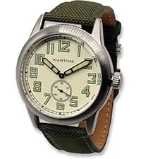 WTI WORLD TIME INTERNATIONAL WARTIME | WW2 Military Watch – Vintage USAAF Watch, Swiss-Quartz Movement with Canvas strap and leather lining, 10 ATM Water Resistant. The Perfect WW2 Memorabilia. Mens Watches for Ever