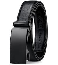 BOSTANTEN Mens Belt Leather Ratchet Belt For Men Dress and Casual with Adjustable Buckle, Trim to Fit