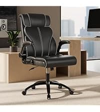 Ergonomic Drafting Chair, Tall Office Chair with Flip-up Armrests, Breathable Mesh High Desk Chair with Lumbar Support Adjustable Footrest Ring for Standing Desk Black