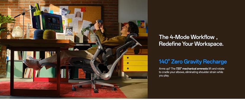 Hbada E3 Pro 2026 Edition Ergonomic Office Chair, Mesh Desk Chair with 3-Zone Floating Lumbar Support, Upgraded 4D Headrest, 720° Armrests, Black with Footrest