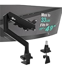 WALI Dual Monitor Stand for 13-32 inch Computer Screens, Dual Monitor Arms for 2 Monitors Holds up to 22 lbs, Height Adjustable Dual Monitors Mount, VESA 75x75/100x100mm (GSMP002N), Black