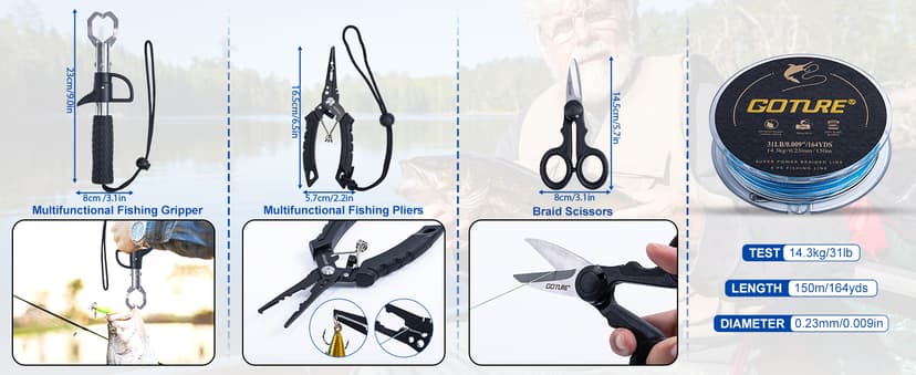 Goture Fishing Rod and Reel Combos,1.8M-2.7M Telescopic Fishing Pole Spinning Reel Line Lures Set with Carrier Bag,Telescopic Rod Kit for Starter Travel Saltwater Freshwater Gear Gift