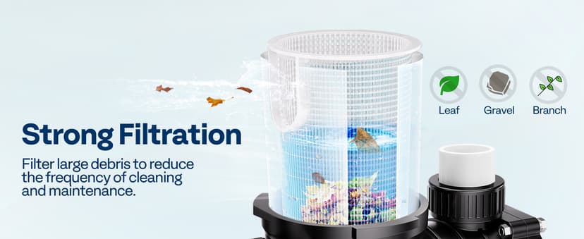 VIVOHOME 2.0 HP Above Ground Swimming Pool Pump Dual Speed 1.5" & 1.25'' Inlet/Outlet 115V Energy Saving w/Strainer Basket