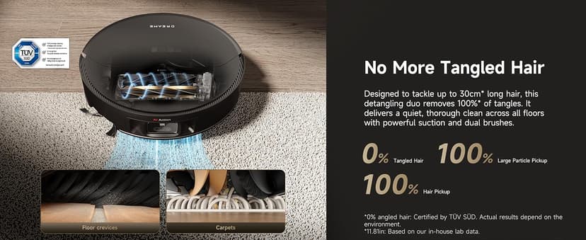 DREAME X50 Ultra Robot Vacuum and Mop with Auto-Empty and Mop Self-Cleaning, 20,000Pa Suction, Obstacle Avoidance and 360° Navigation, Corner to Edge Deep Cleaning, Detangling Brush