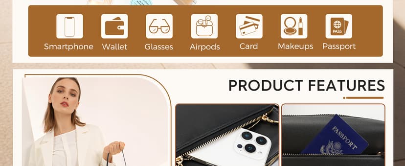 FYY Small Crossbody Bags for Women Vegan Leather Crossbody Purses for Women Travel with Adjustable Shoulder Strap