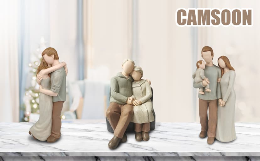 Couple Anniversary Sculpted Hand-Painted Figure Gifts Husband and Wife Wedding Figurine Gift, Happy 10th - 80th Anniversary Statue for Him and Her Together