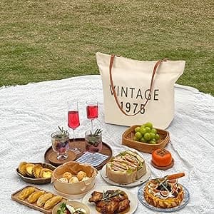 50th Birthday Gifts for Her,50th Birthday Gifts for Women,Gift for 50 Year Old Woman,50 Year Old Gift for Women-Vintage 1975 Tote Bag