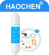 Inline Water Filter Kit for Ice Maker and Refrigerator,Include Feed Water Valve,1/4" Water Line and Quick Connect Fittings,Ideal for Ice Maker,Refrigerator,RO(Reverse Osmosis) System