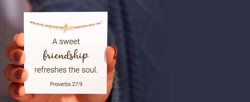 STORYJEWELLERY Friend Gifts for Women, Friend Bracelet, Cross Bracelets for Bestie, Friend Birthday Gifts for Women, Friendship Jewelry, Christian Jewelry B0CHHWRJX8
